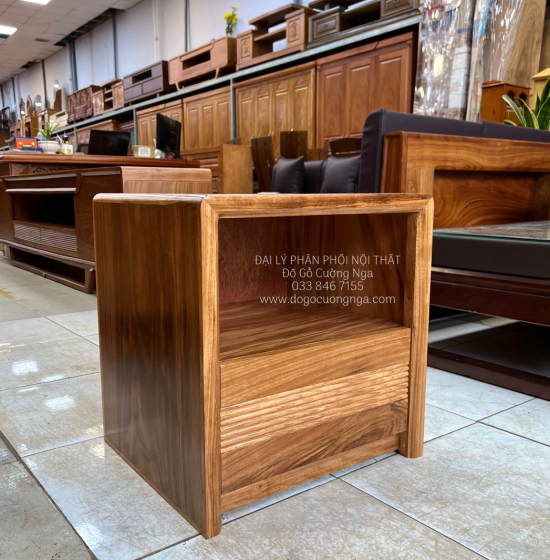 Tủ táp đầu giường gỗ hương xám hiện đại