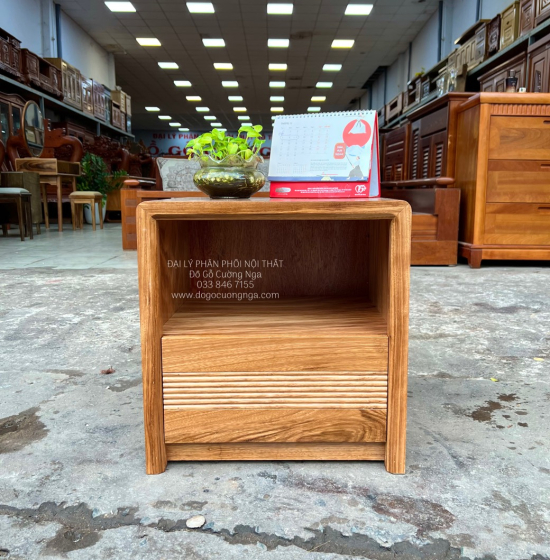 Tủ táp đầu giường gỗ hương xám hiện đại