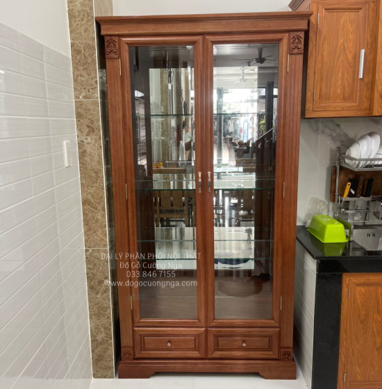 Tủ Rượu Trang Trí Gỗ Xoan Đào Hiện Đại TG 14.11