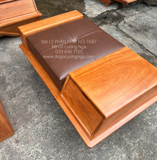Sofa Gỗ Gõ Đỏ Cao Cấp 2 Văng Mẫu Thuyền
