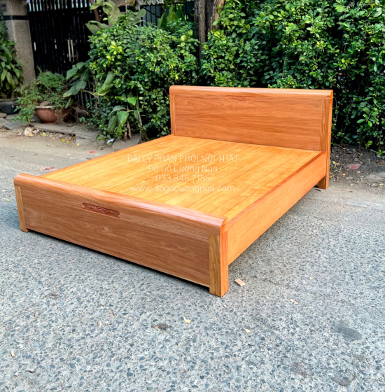 Giường gỗ đinh hương vạt phản - mẫu chỉ hoa 