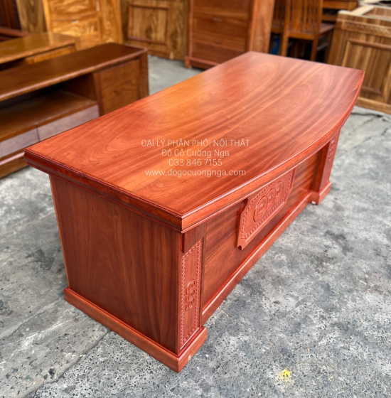 Bàn Ghế Làm Việc Gỗ Xoan Đào 1m6 Cao Cấp GĐ 21.15