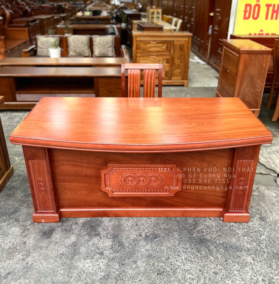 Bàn Ghế Làm Việc Gỗ Xoan Đào 1m6 Cao Cấp GĐ 21.15