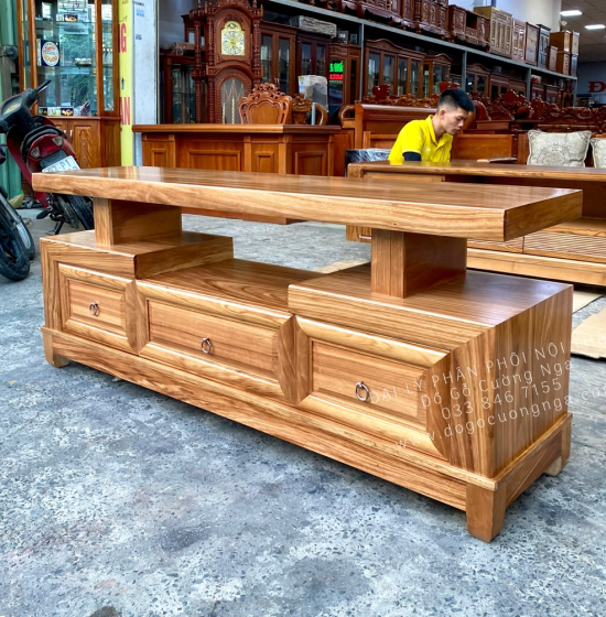 Kệ Tivi Gỗ Hương Xám Tự Nhiên Hiện Đại KG 15.7