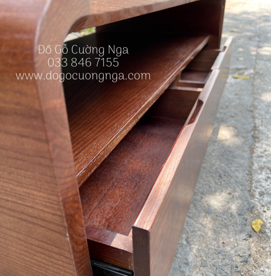 Bàn Trà Gỗ Sồi Nga Màu Óc Chó Hiện Đại - Bàn Boom