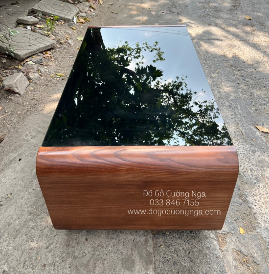 Bàn Trà Gỗ Sồi Nga Màu Óc Chó Hiện Đại - Bàn Boom