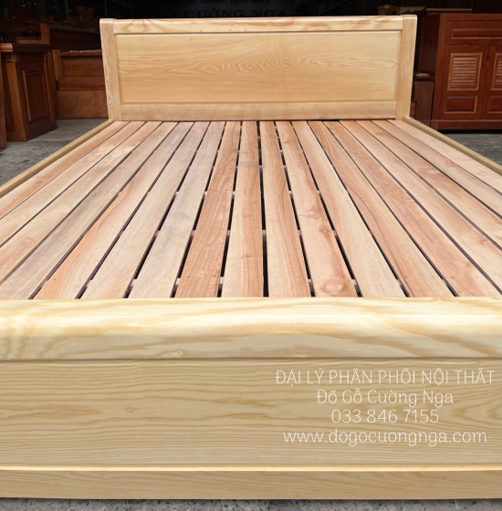 Giường Ngủ Gỗ Sồi Nga 1m6x2m Vạt Lan Giá Rẻ Đẹp