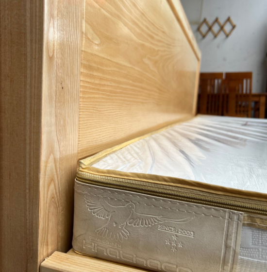 Giường Ngủ Gỗ Sồi Nga 1m6x2m Vạt Lan Giá Rẻ Đẹp