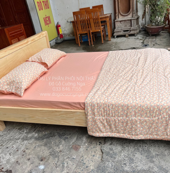 Giường Ngủ Gỗ Sồi Nga 1m6x2m Vạt Lan Giá Rẻ Đẹp