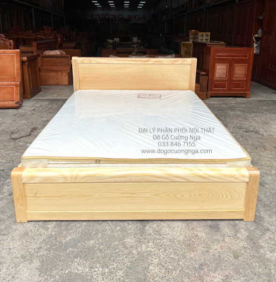 Giường Ngủ Gỗ Sồi Nga 1m6x2m Vạt Lan Giá Rẻ Đẹp