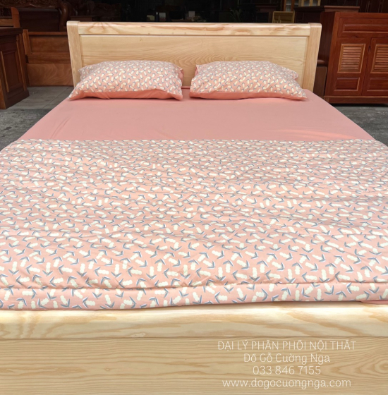 Giường Ngủ Gỗ Sồi Nga 1m6x2m Vạt Lan Giá Rẻ Đẹp