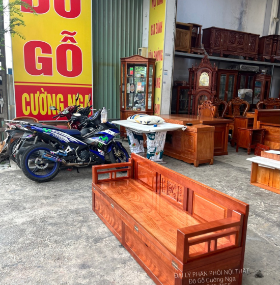 Giường Gấp Gỗ Xoan Đào 2 Ngăn Kéo Hiện Đại - Mặt Liền 