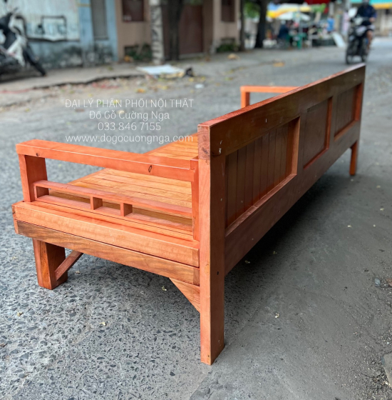 Giường Gấp Gỗ Sồi 1m6x2m Màu Cánh Gián Bền Đẹp 