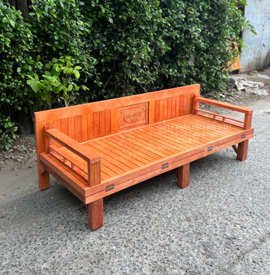 Giường Gấp Gỗ Sồi 1m6x2m Màu Cánh Gián Bền Đẹp 
