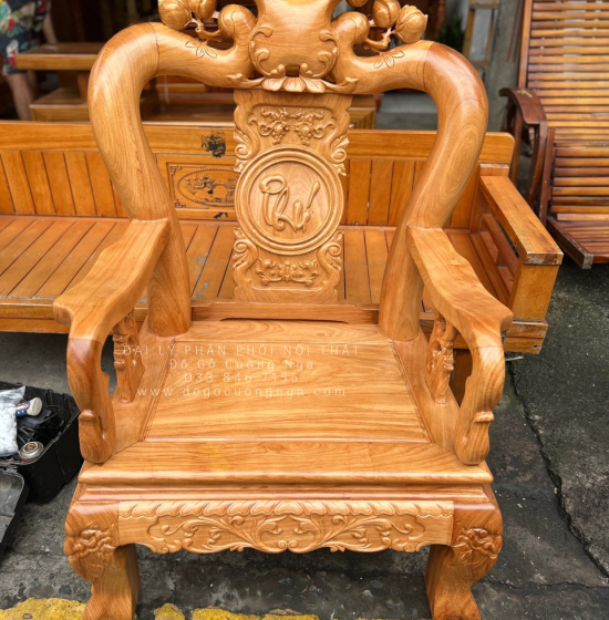 Ghế Salon Gỗ Gõ Đỏ Tay 10 - 6 Món Cao Cấp 