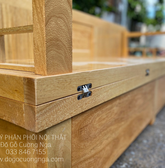 Giường Gấp Gỗ Sồi Ngăn Kéo Bản Lề Âm - Chân Cao 40cm 