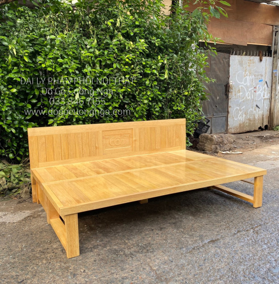 Giường Gấp Gỗ Sồi Ngăn Kéo Bản Lề Âm - Chân Cao 40cm 