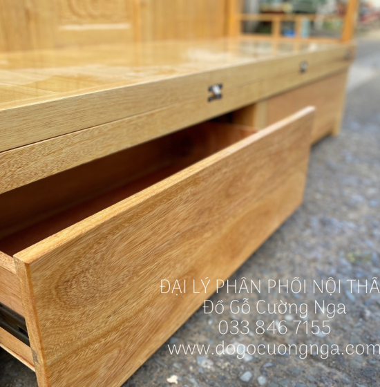 Giường Gấp Gỗ Sồi Ngăn Kéo Bản Lề Âm - Chân Cao 40cm 