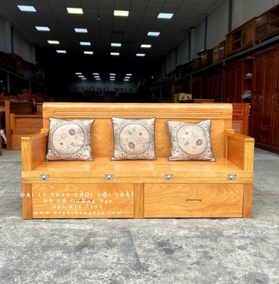 Giường Gấp Gỗ Gõ Đỏ 2 Ngăn Kéo 1m4x2m Giá Rẻ 