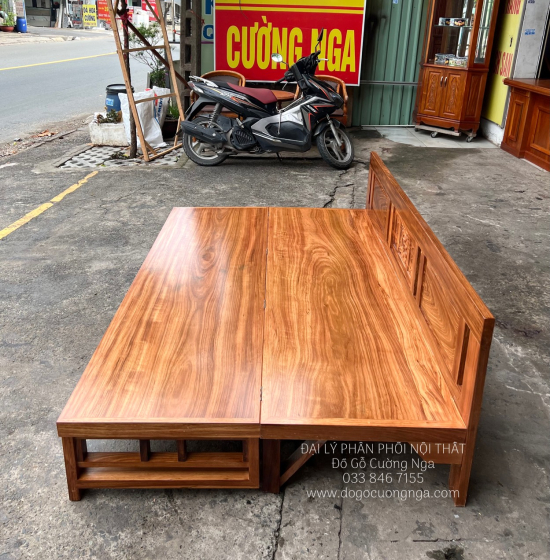 Giường Gấp Gỗ Hương Xám Thông Minh 1m2 x 1m9 