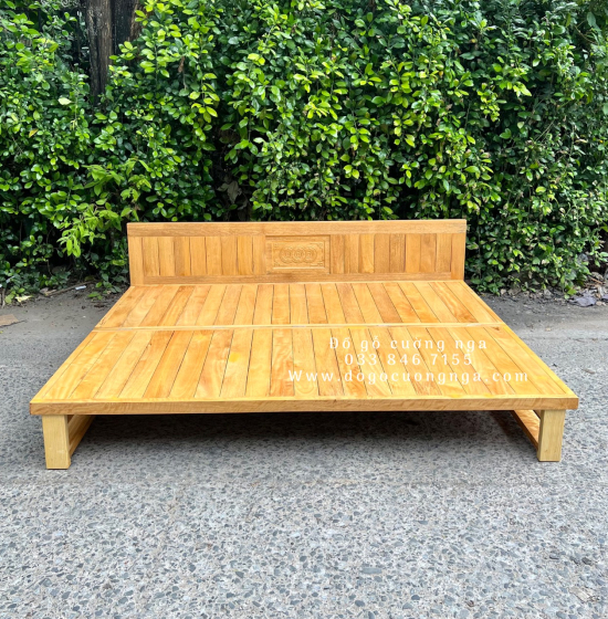 Ghế Giường Gấp Đa Năng Gỗ Sồi 1m4x1m9 Màu Tự Nhiên Giá Rẻ 