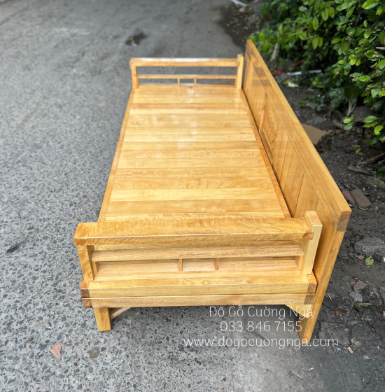 Giường Gấp Gỗ Sồi Kèm Bàn Trà Mặt Đá Hiện Đại Giá Rẻ 