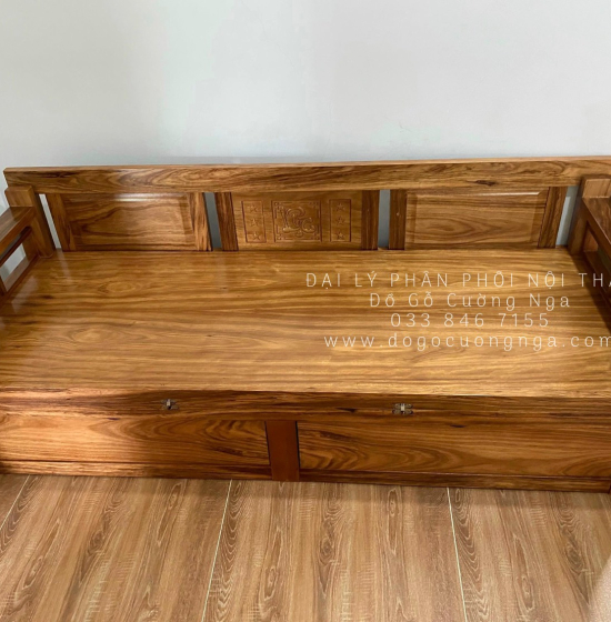 Giường Gấp Gỗ Hương Xám 2 Ngăn Kéo Bản Lề Âm Cao Cấp 