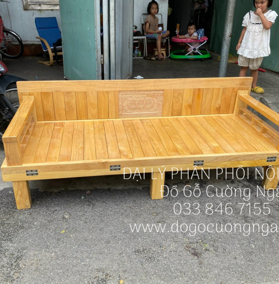 Giường Gấp Gỗ Sồi Kèm Bàn Trà Mặt Đá Hiện Đại Giá Rẻ 