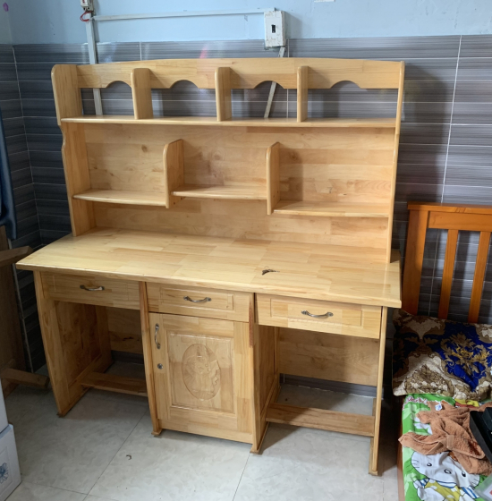 Bàn Học Đôi Gỗ Thông 1m4 Đẹp Giá Rẻ 