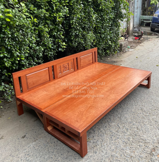 Giường Gấp Gỗ Xoan Đào Bản Lề Âm Giá Rẻ 