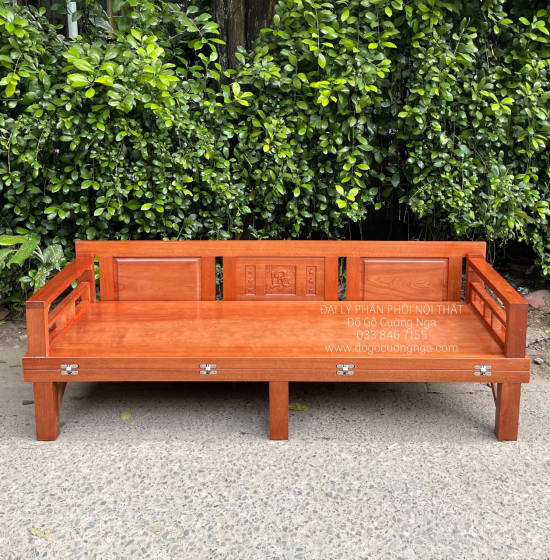 Giường Gấp Gỗ Xoan Đào Bản Lề Âm Giá Rẻ 