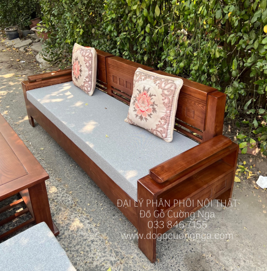 Sofa Gỗ Sồi Nga Nhỏ Gọn Chung Cư Nhà Phố 