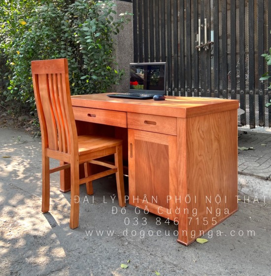 Bàn Ghế Làm Việc Gỗ Xoan Đào Giá Rẻ Thiết Kế Đẹp Mắt 