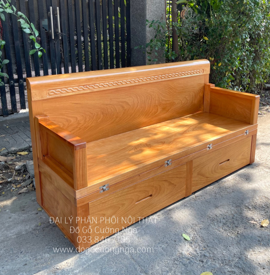 Giường Gấp Gỗ Gõ Đỏ 2 Ngăn Kéo 1m4x2m Giá Rẻ 