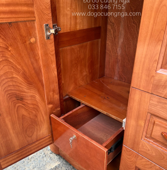 Tủ quần áo gỗ xoan đào 3 cánh cao cấp 