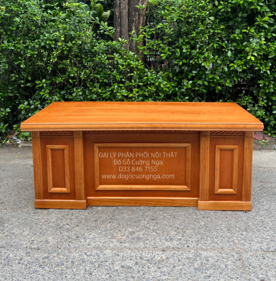 Bàn Làm Việc Giám Đốc Gỗ Gõ Đỏ 1m6 Cao Cấp - Mẫu Bắt Chỉ 