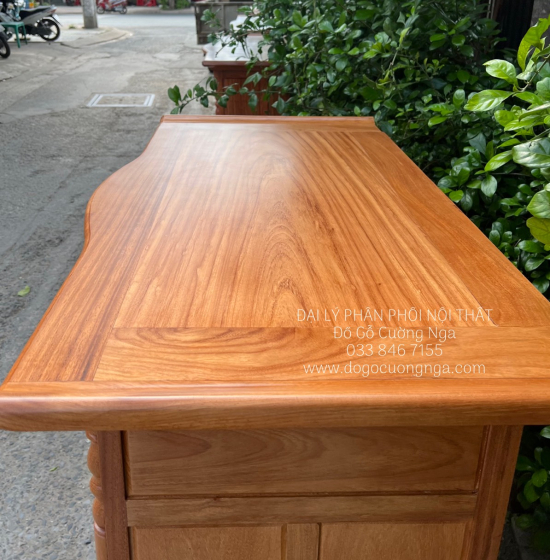 Tủ Thờ Gỗ Gõ Đỏ 1m27 Bền Đẹp TT 12.4