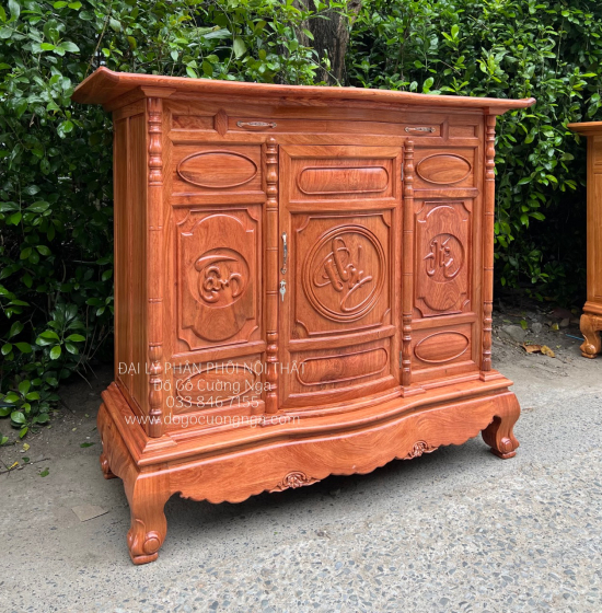 Tủ Thờ Gỗ Hương Đá Cao Cấp 1m53 Phong Thủy 