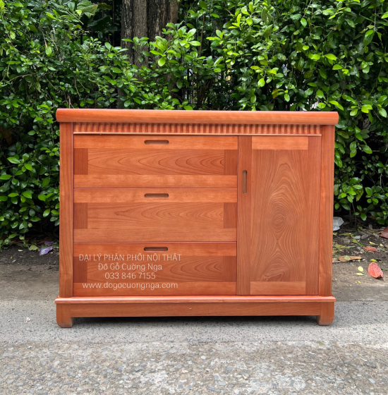 Tủ ngăn kéo gỗ xoan đào 1m2 - tủ đựng quần áo em bé hiện đại 