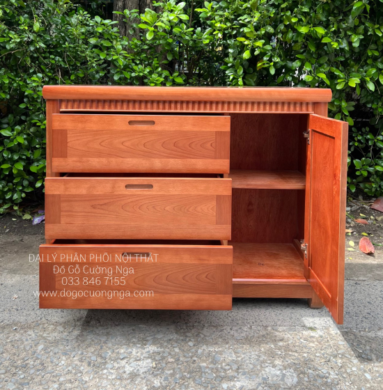 Tủ ngăn kéo gỗ xoan đào 1m2 - tủ đựng quần áo em bé hiện đại 