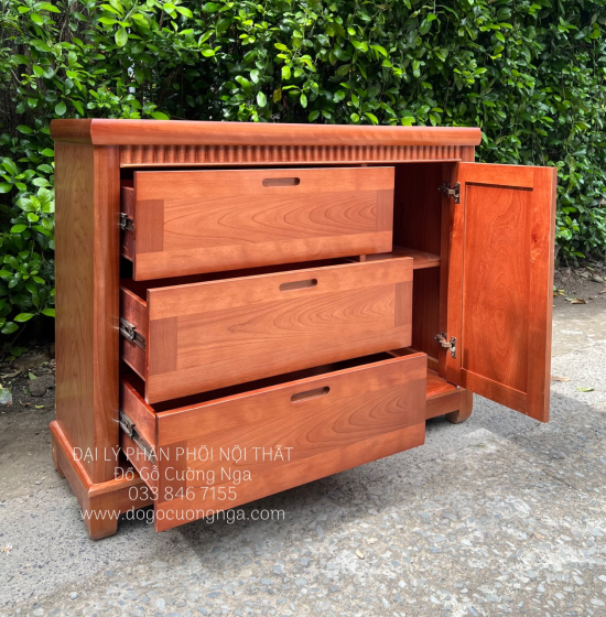 Tủ ngăn kéo gỗ xoan đào 1m2 - tủ đựng quần áo em bé hiện đại 