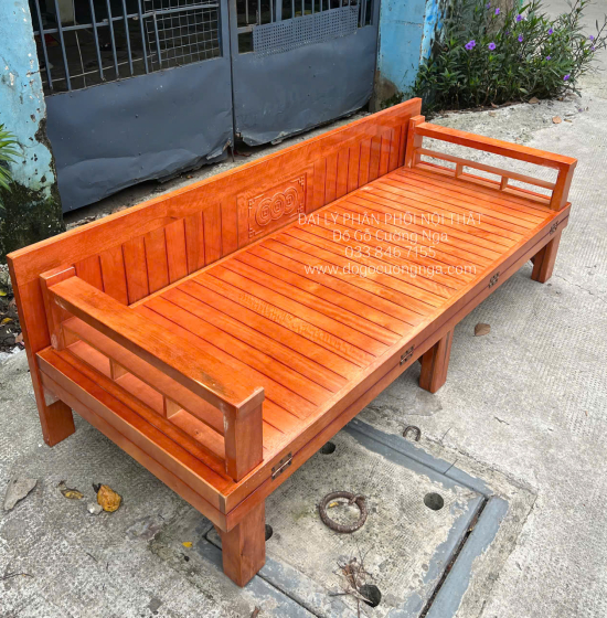 Giường Gấp Thành Ghế Gỗ Sồi 1m2x1m9 Màu Xoan Đẹp 