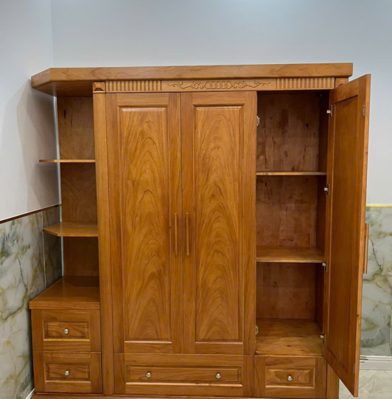 Tủ quần áo gỗ gõ đỏ 1m9 - vế phải 