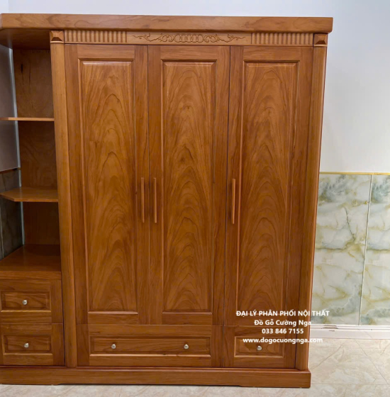 Tủ quần áo gỗ gõ đỏ 1m9 - vế phải 