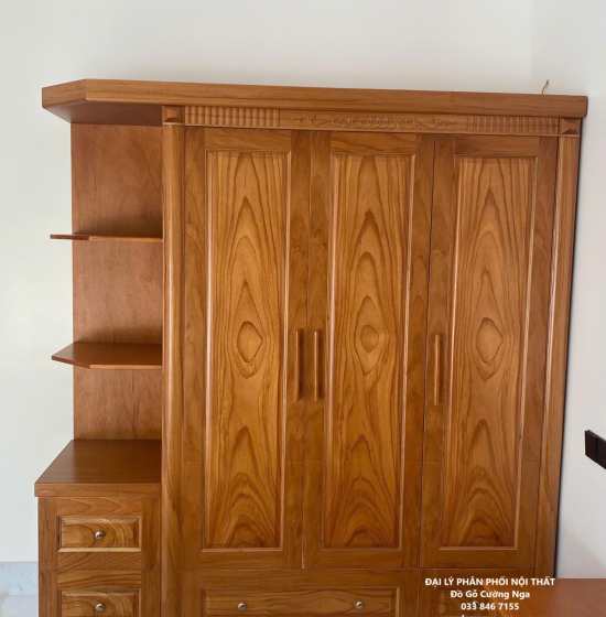 Tủ quần áo gỗ gõ đỏ 1m9 - vế phải 