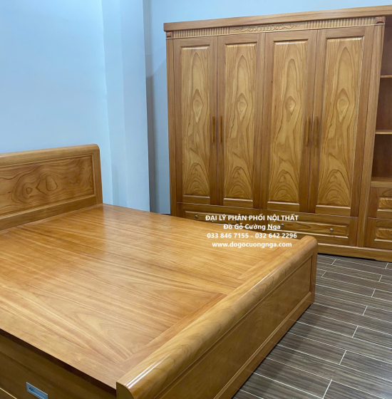 Tủ quần áo gỗ gõ đỏ hiện đại 2m3 - vế phải 