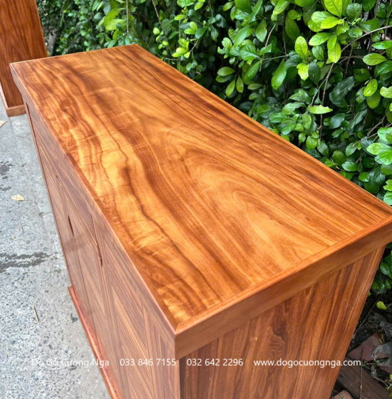 Tủ Giày Dép Gỗ Cẩm Vân 3 Cánh Mở Thiết Kế Lá Sách 