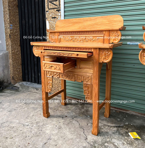 Bàn Thờ 2 Tầng Gỗ Gõ Đỏ Cao Cấp Đa Kích Thước 