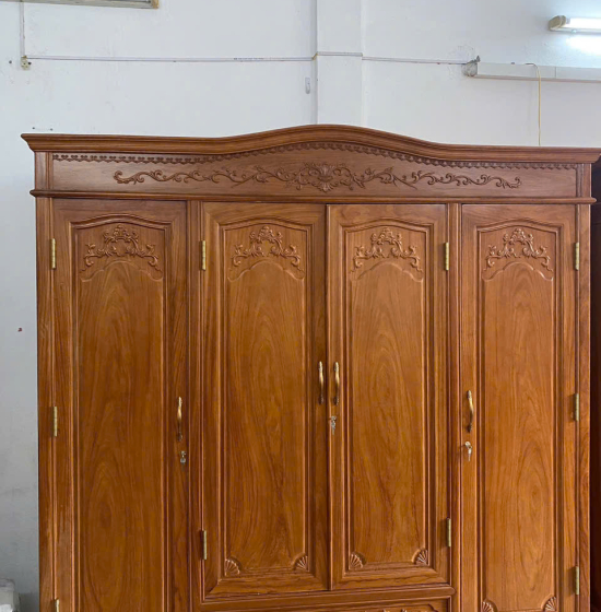 Tủ áo gỗ gõ đỏ 4 cánh - 2m1 cao cấp 