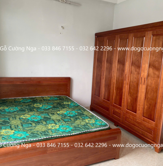 Tủ quần áo gỗ xoan đào 5 cánh 